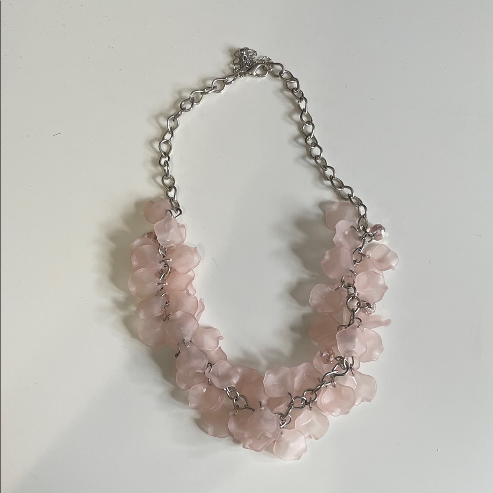 Elegant Pink Floral Necklace